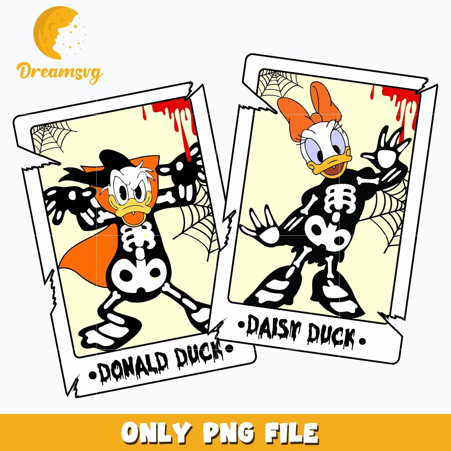 Donald duck & Daisy duck halloween png, Halloween png, Digital download.