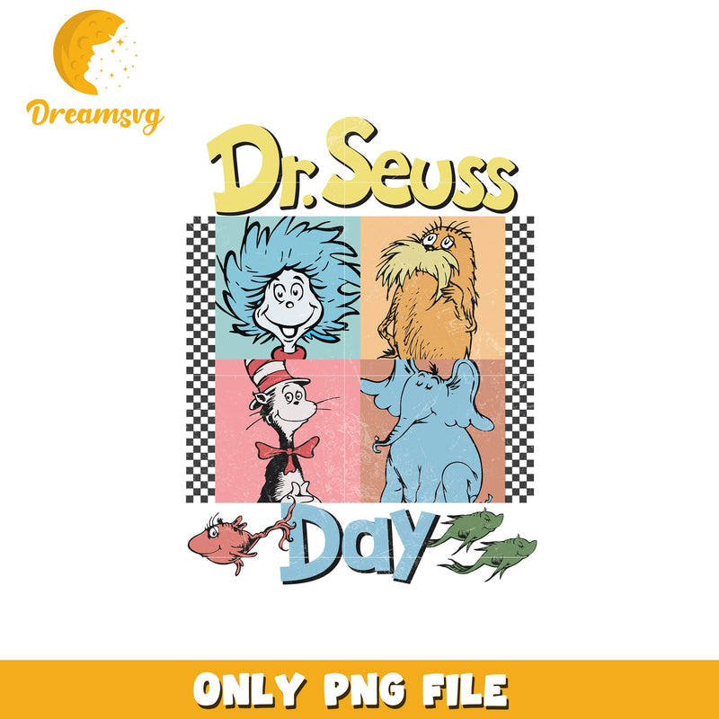 Dr seuss day retro png