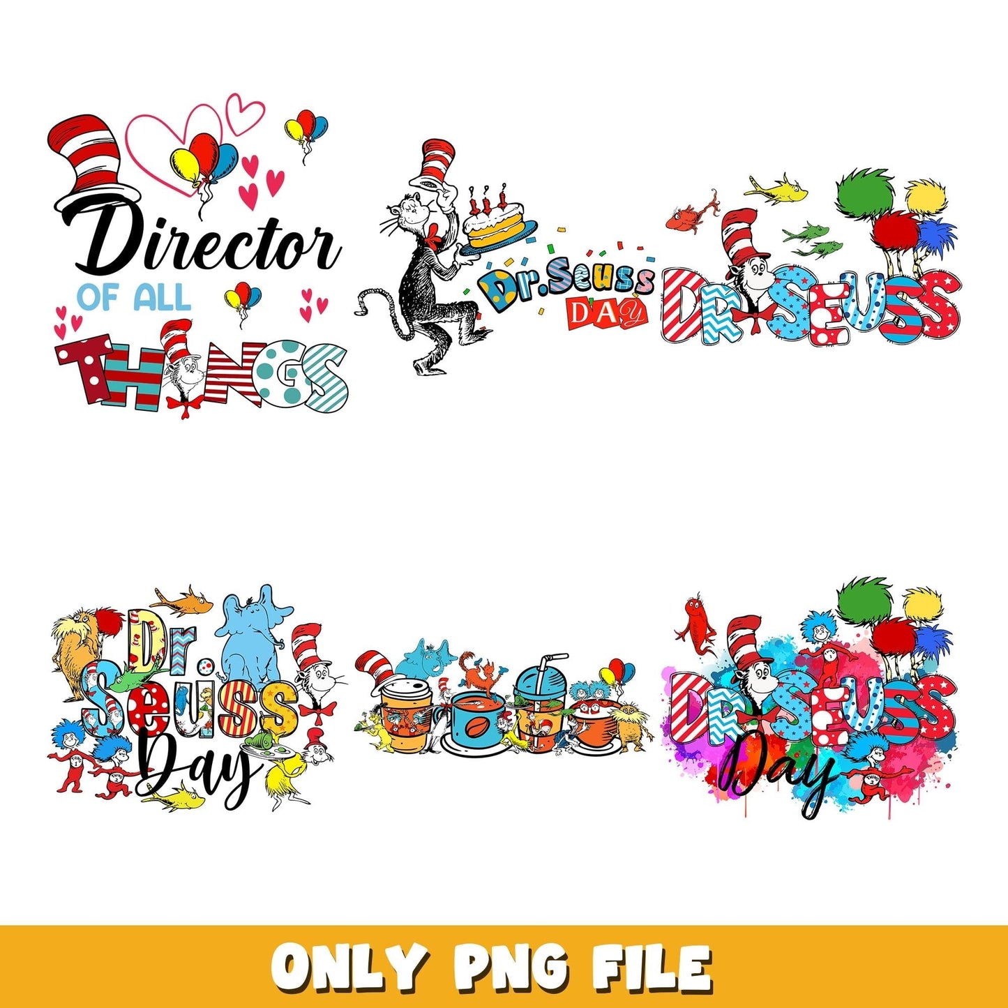 Heart Dr seuss png, Dr Seuss  bundle png, cartoon png