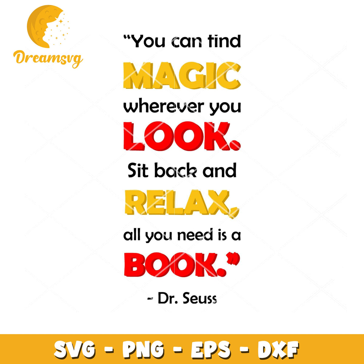 Dr Seuss Book Quote SVG Cut File