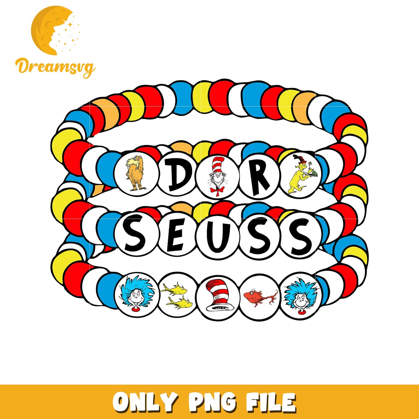Dr Seuss Bracelet PNG Printable
