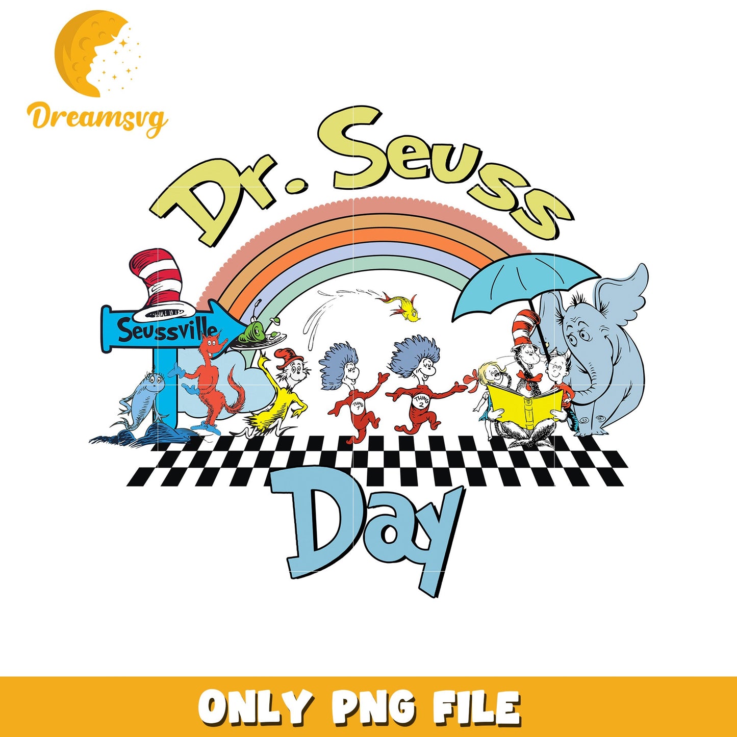 Dr Seuss Day Colorful PNG File for Fun Celebrations