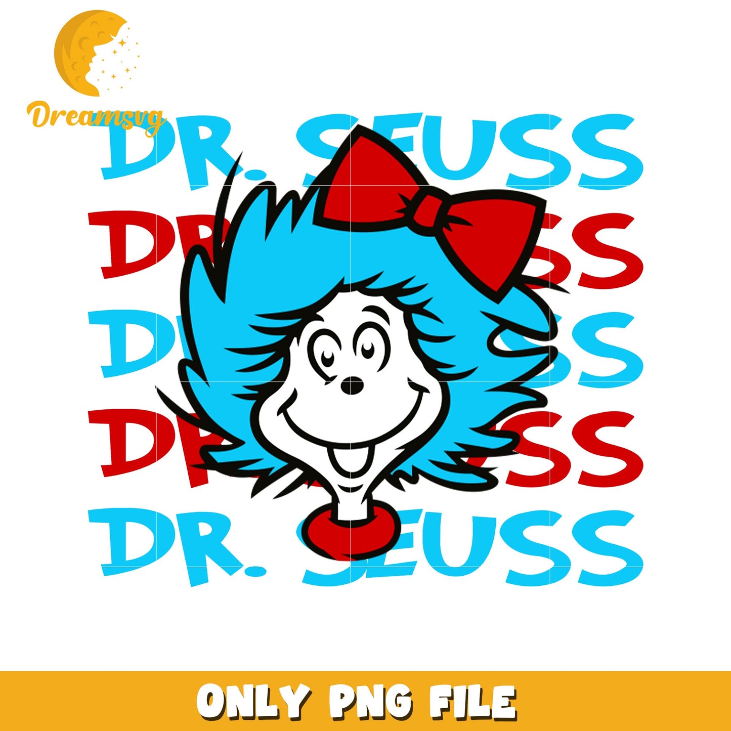 Dr Seuss Girl PNG Sublimation Design