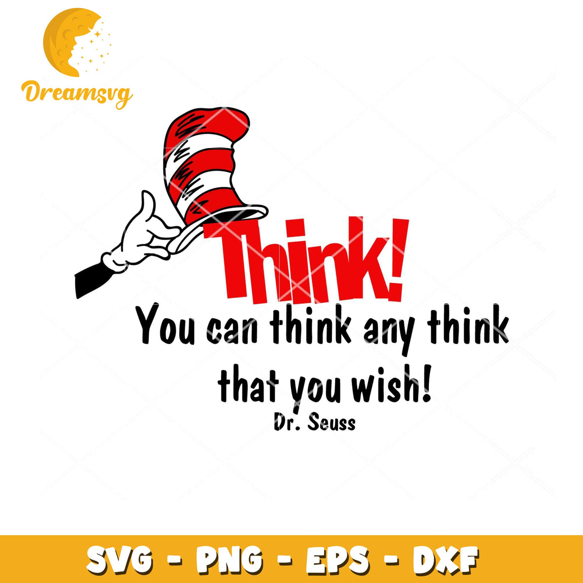 Dr Seuss Think SVG Cut File