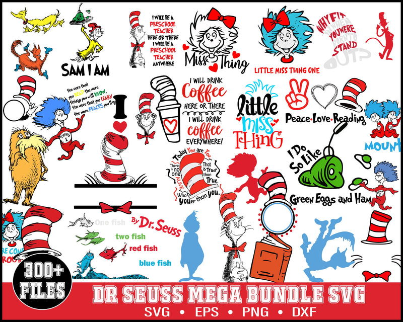 Dr seuss Bundle Svg, Dr seuss Svg Files, Dr seuss Png - Digital download