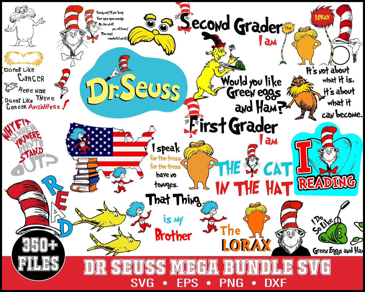 Dr seuss bundle svg - Digital download