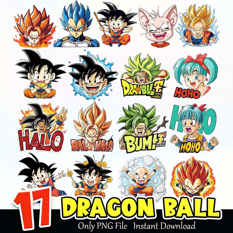 Dragon Ball PNG Bundle Sublimation Instant Download