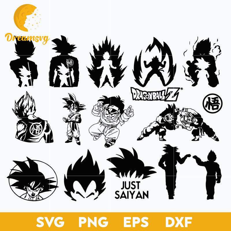 Dragon Ball Z Bundle Svg, Dragon Ball Svg, Goku Svg, Japan Anime Svg, Cartoon Svg, file for cricut, Anime svg, png, eps, dxf digital download