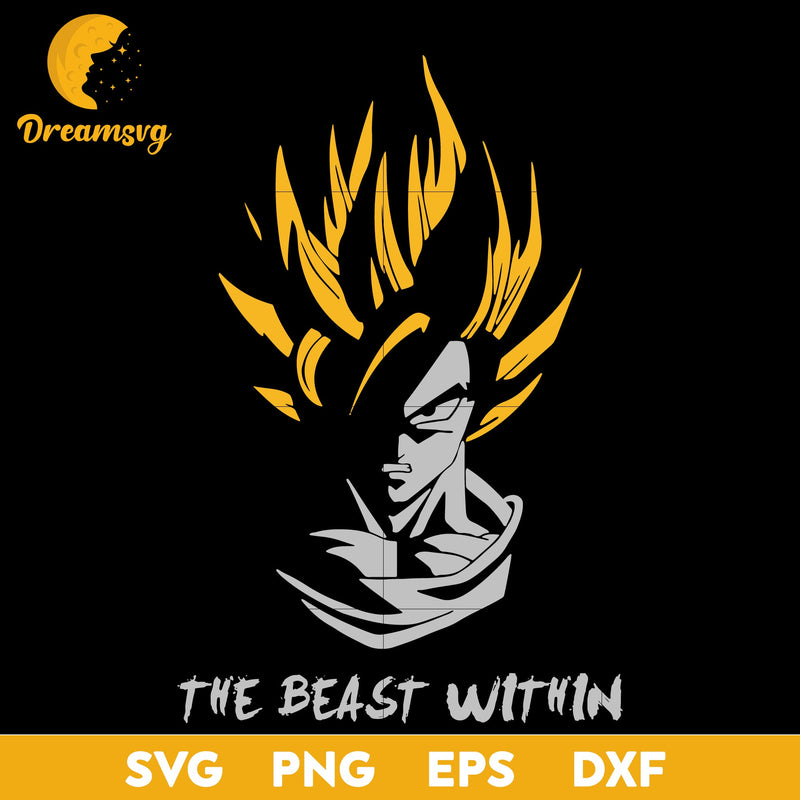 Dragon Ball Z Svg, Son Goku The Beast Within Svg, Super Saiyan Svg, file for cricut, Anime svg, png, eps, dxf digital download