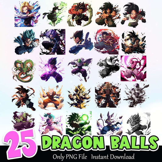 Dragon Balls PNG Bundle Sublimation Instant Download