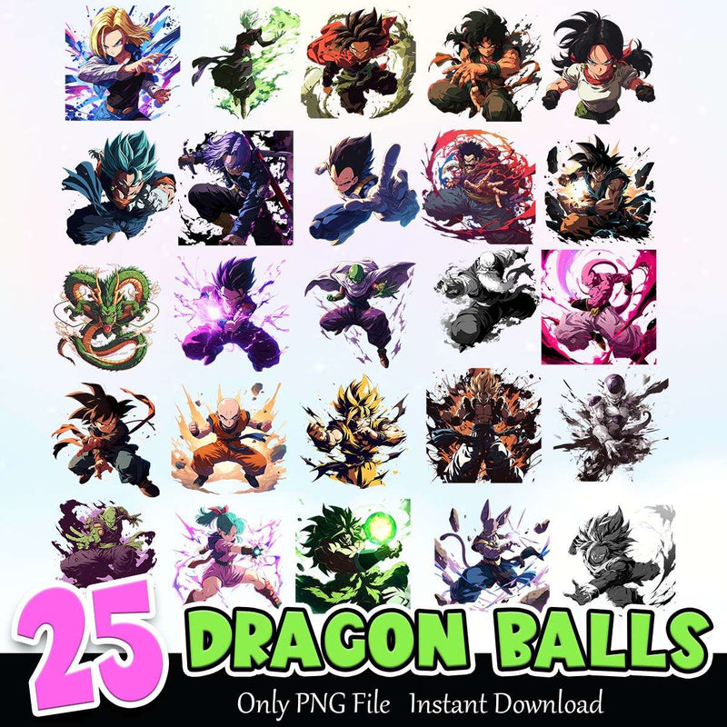 Dragon Balls PNG Bundle Sublimation Instant Download