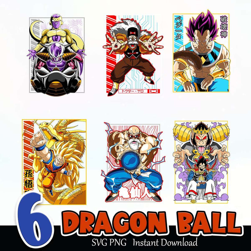 Dragon Ball SVG PNG Bundle Instant Download