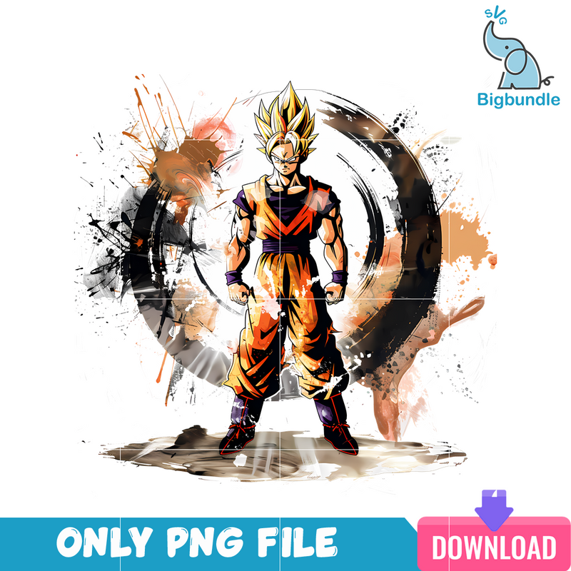 Dragon Ball Z Goku Watercolor PNG