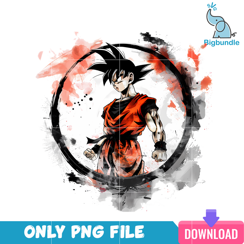 Dragon Ball Z Son Goku Watercolor PNG