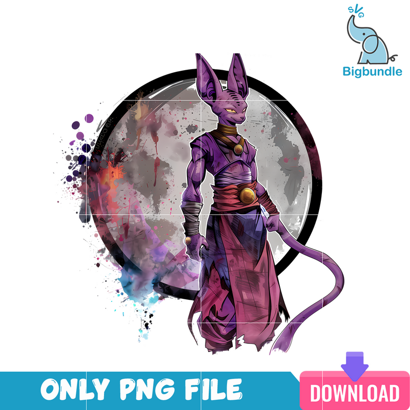 Dragon Ball Z Beerus Watercolor PNG