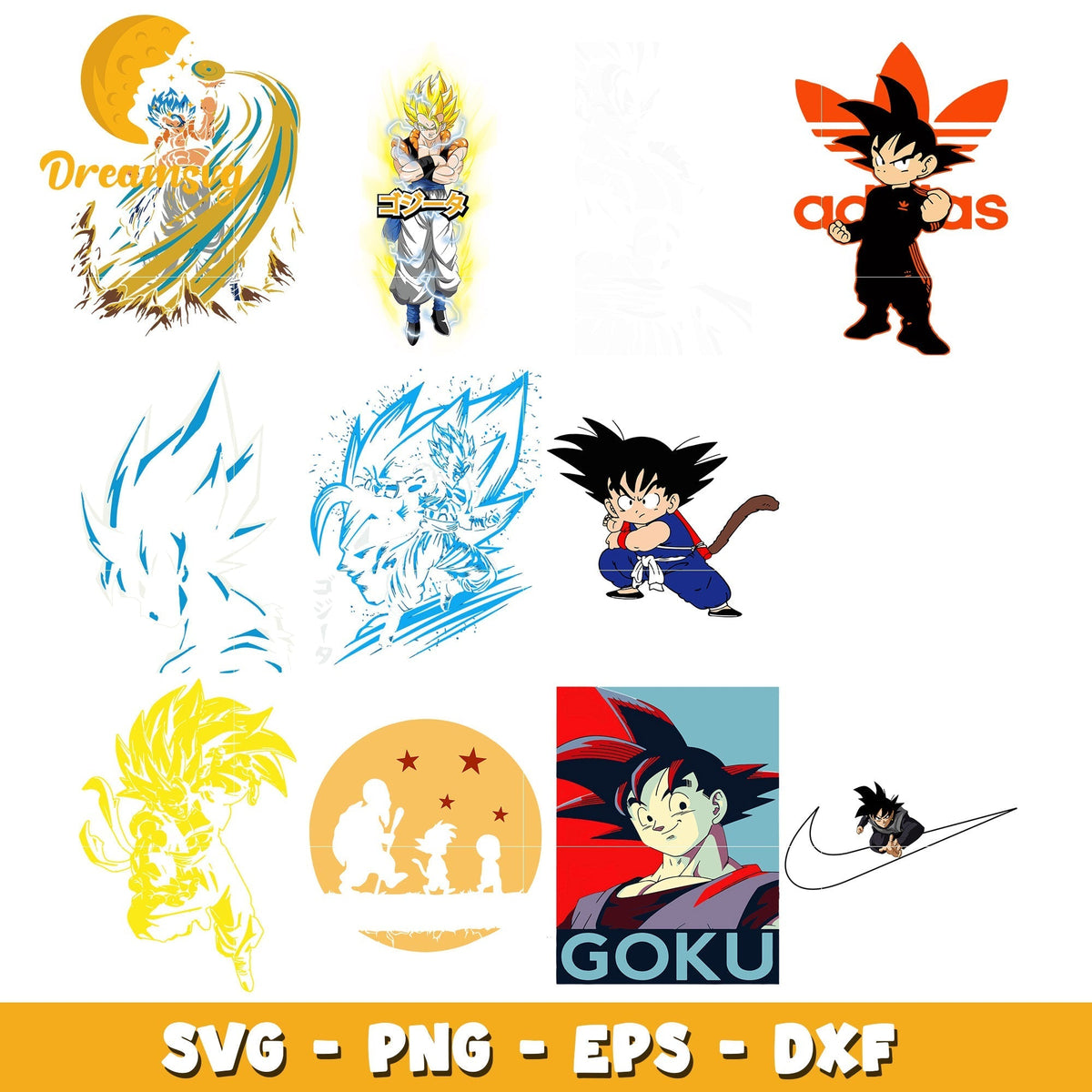 Son goku dragon ball bundle design svg, dragon ball svg
