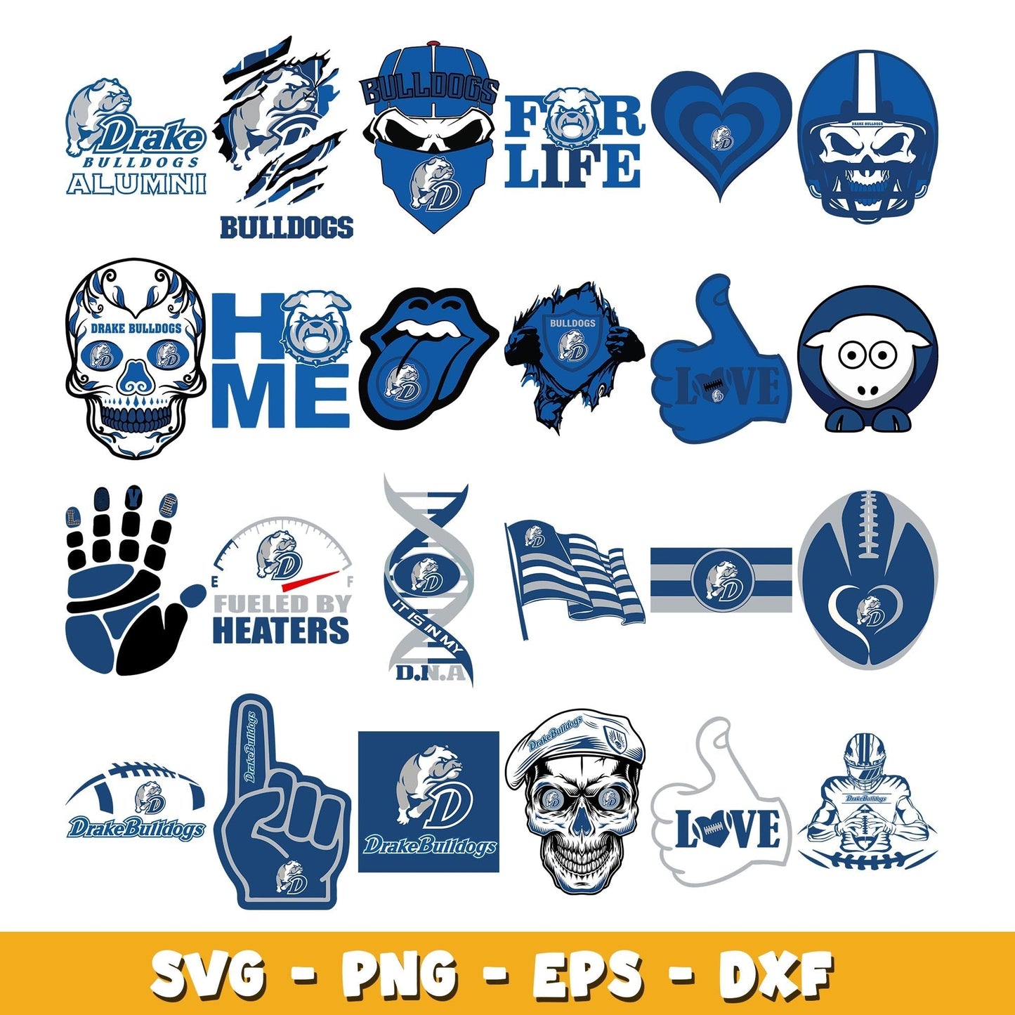 Logo Drake Bulldogs Bundle svg, Drake Bulldogs logo svg, ncaa svg