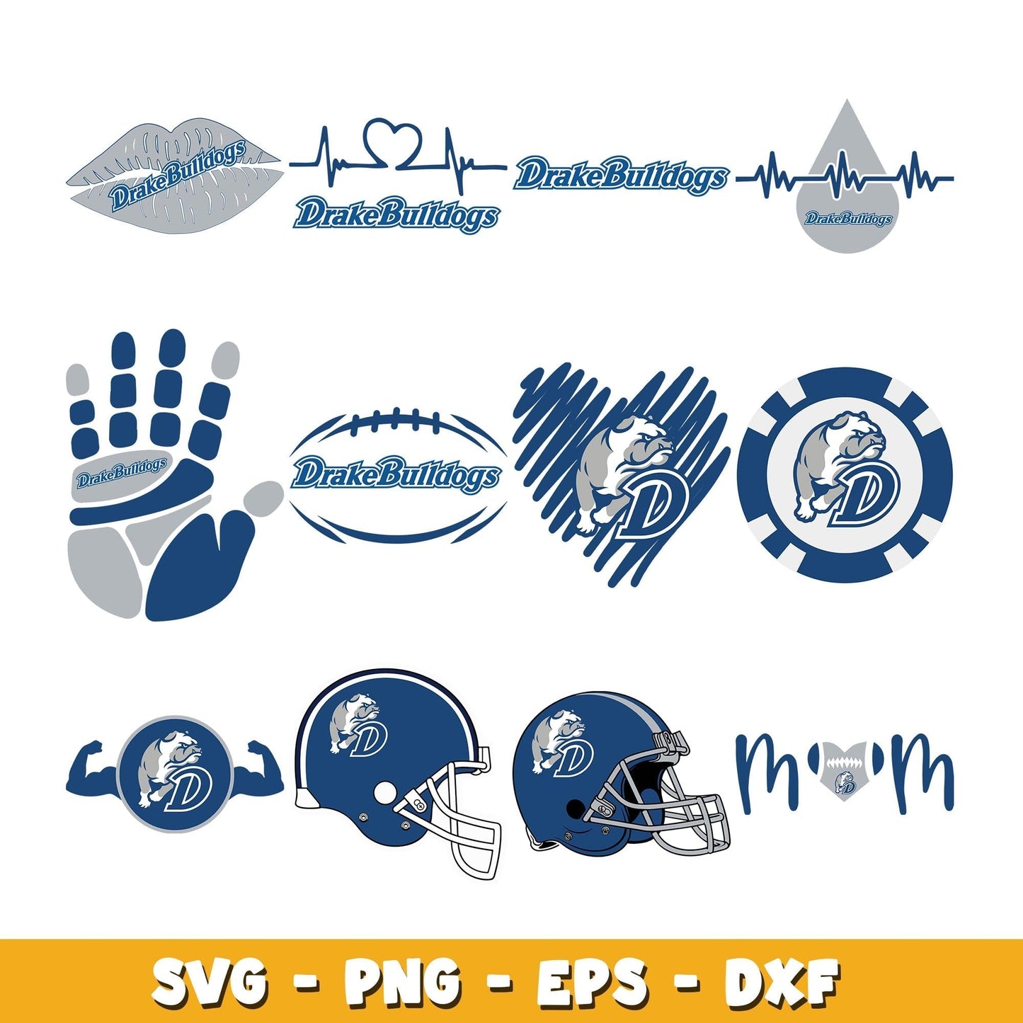 Drake Bulldogs Football Bundle svg, Drake Bulldogs logo svg, ncaa svg