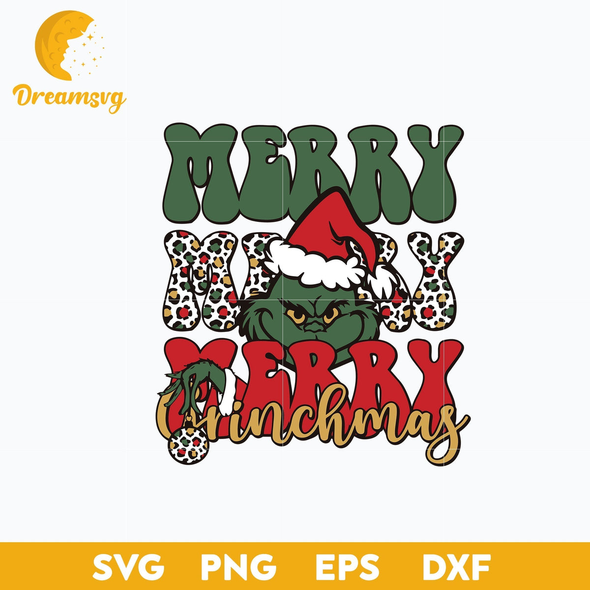 Merry Grinchmas Santa Hat Christmas SVG, Grinch Christmas SVG.