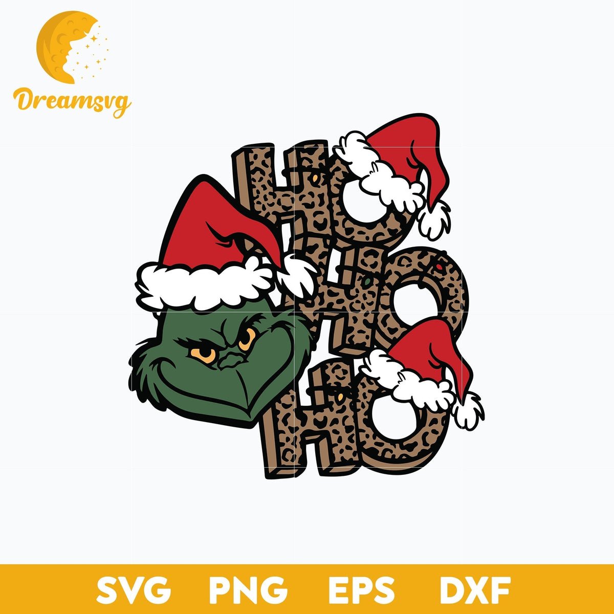 Ho Ho Ho Grinch Face Santa Hat Christmas SVG, Christmas SVG.