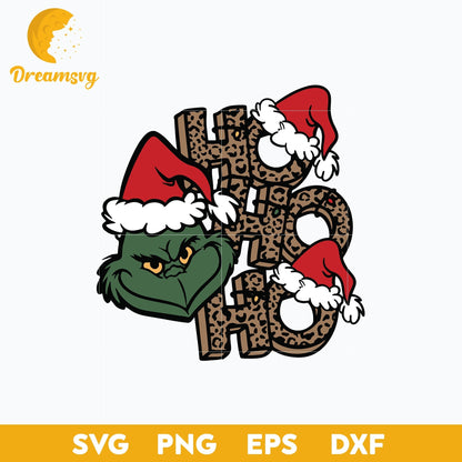 Ho Ho Ho Grinch Face Santa Hat Christmas SVG, Christmas SVG.