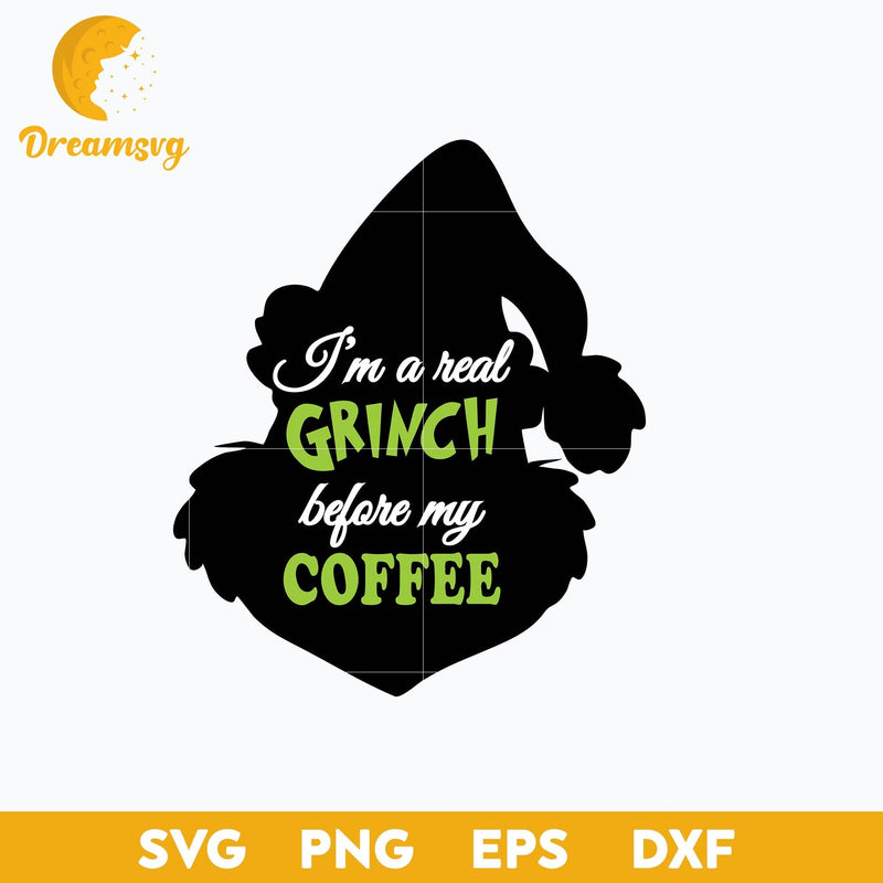 I'm A Read Grinch Before My Coffee SVG, Christmas SVG, PNG DXF EPS Digital File.