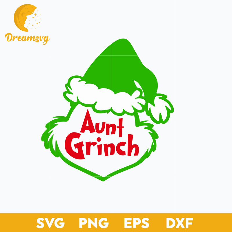 Aunt Grinch SVG, Christmas SVG, PNG DXF EPS Digital File.