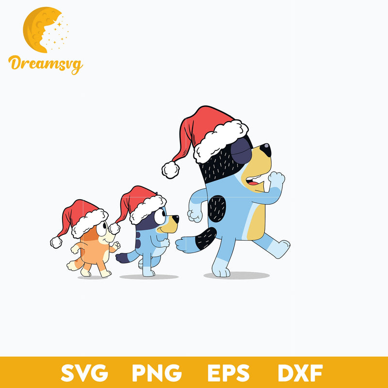 Bluey Family Christmas SVG, Bluey Christmas SVG, PNG, DXF, EPS Digital File.