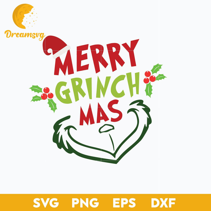 Merry Grinch Mas SVG, Christmas SVG, PNG DXF EPS Digital File.