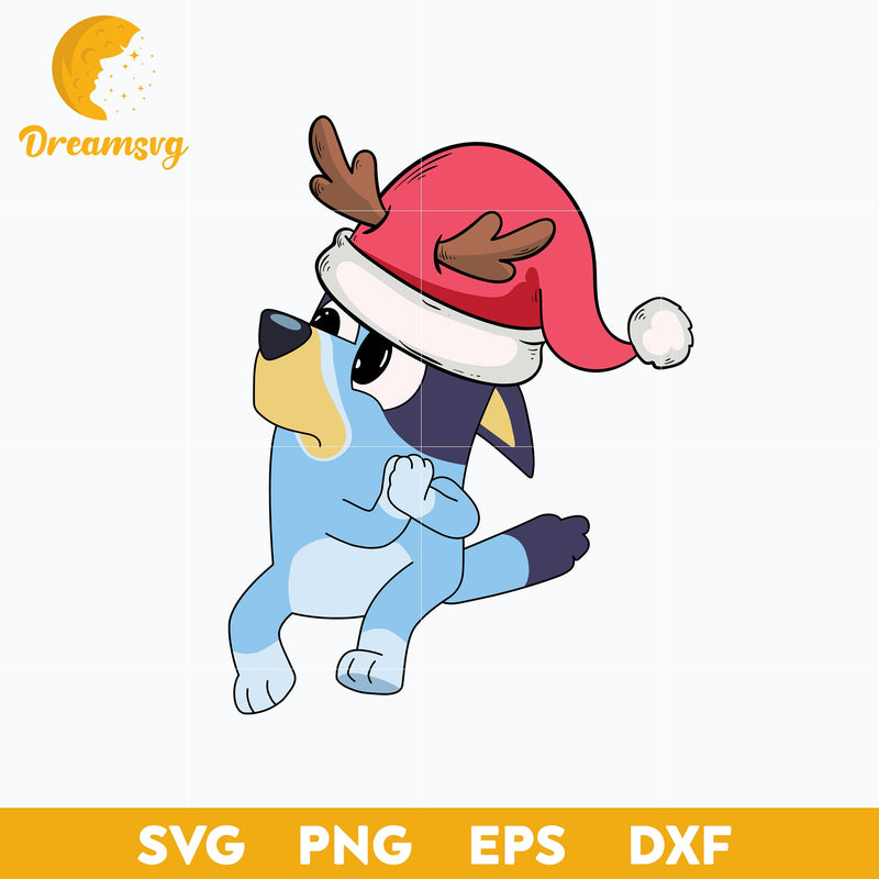 Bluey Christmas Santa Claus SVG, Bluey Christmas SVG, PNG, DXF, EPS Digital File.