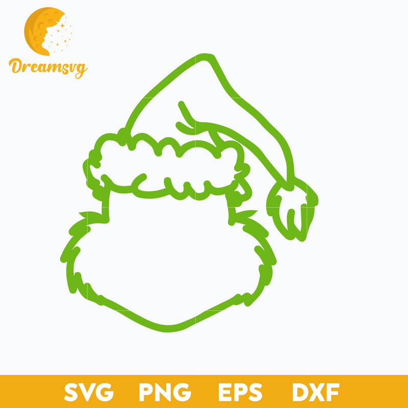 Grinch Santa Hat SVG, Christmas SVG, PNG DXF EPS Digital File.