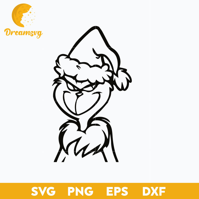 Grinch Outline SVG, Christmas SVG, PNG DXF EPS Digital File.