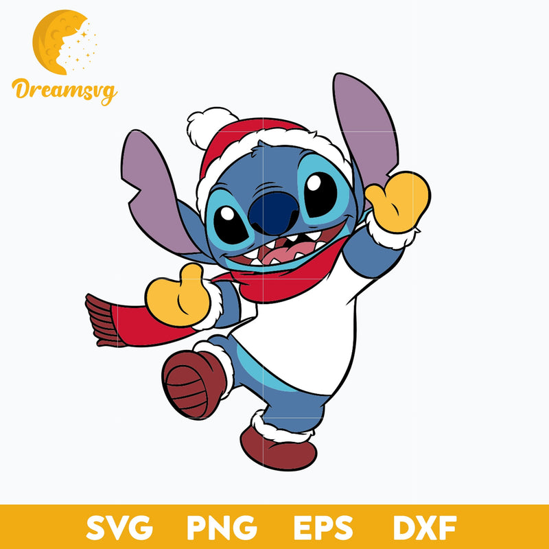 Stitch Winter Christmas SVG, Stitch Christmas SVG PNG DXF EPS Digital File.