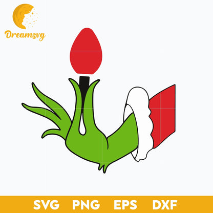 Grinch Hand Ornament SVG, Christmas SVG, PNG DXF EPS Digital File.