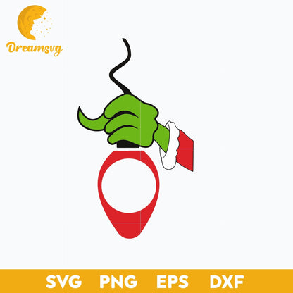 Grinch Hand Ornament SVG, Christmas SVG, PNG DXF EPS Digital File.