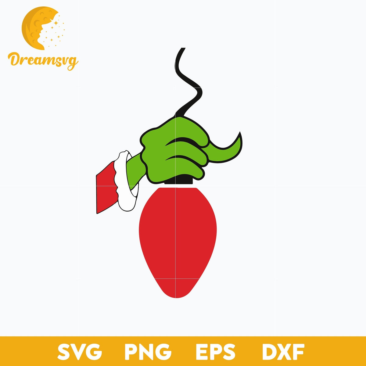 Grinch Hand Ornament SVG, Christmas SVG, PNG DXF EPS Digital File.