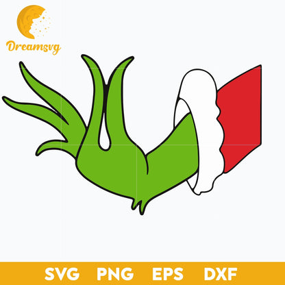 Grinch Hand Ornament SVG, Christmas SVG, PNG DXF EPS Digital File.