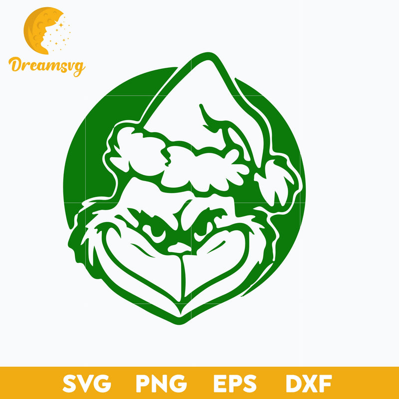 Green Grinch Face  SVG, Christmas SVG, PNG DXF EPS Digital File.