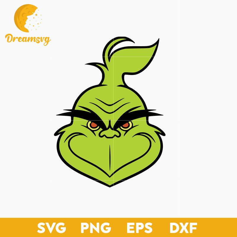 Face The Grinch SVG, Christmas SVG, PNG DXF EPS Digital File.