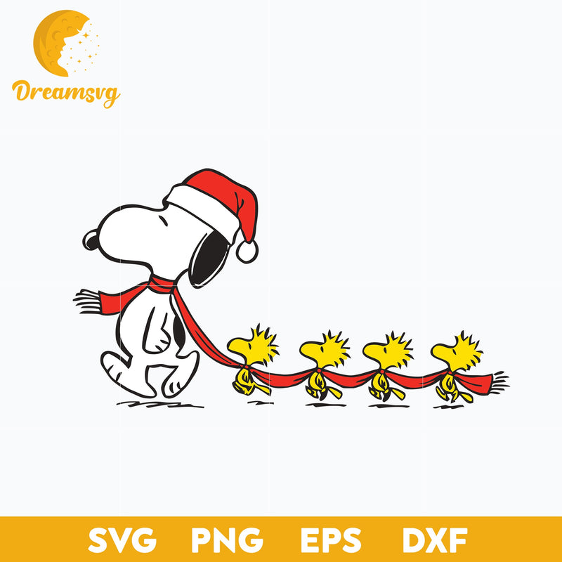 Snoopy Woodstock Christmas SVG, Santa Snoopy SVG, Christmas SVG, PNG DXF EPS Digital File.