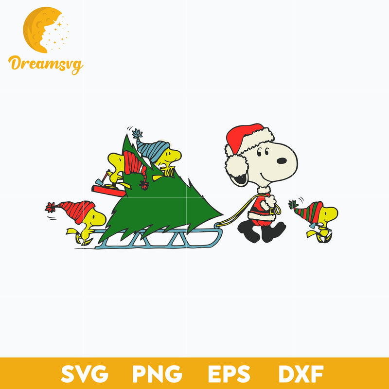 Snoopy And Woodstock Christmas SVG, Santa Snoopy SVG, Christmas SVG, PNG DXF EPS Digital File.