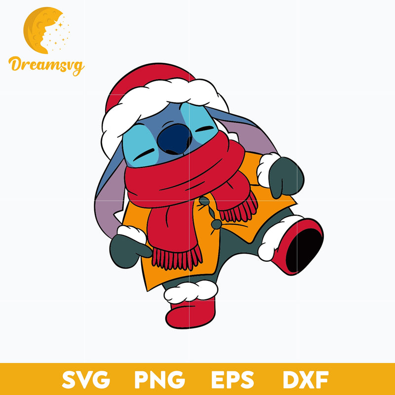 Stitch Disney Christmas Winter SVG, Christmas SVG, PNG, DXF, EPS Digital File.