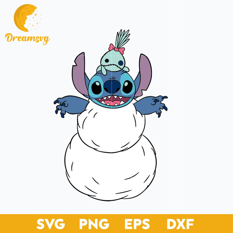 Stitch Snowman SVG, Stitch SVG, PNG, DXF, EPS Digital File.