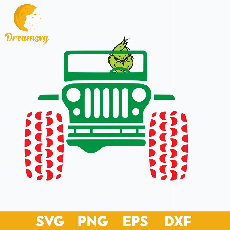 Grinch Jeep SVG, Christmas SVG, PNG DXF EPS Digital File.