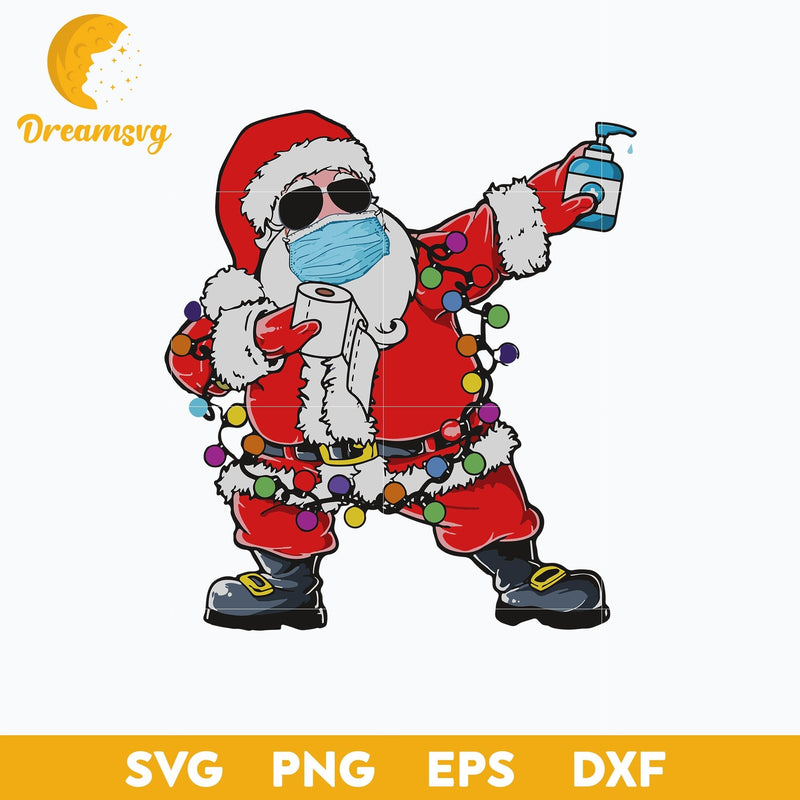 Santa Claus Lights Christmas SVG, Christmas SVG PNG DXF EPS File.