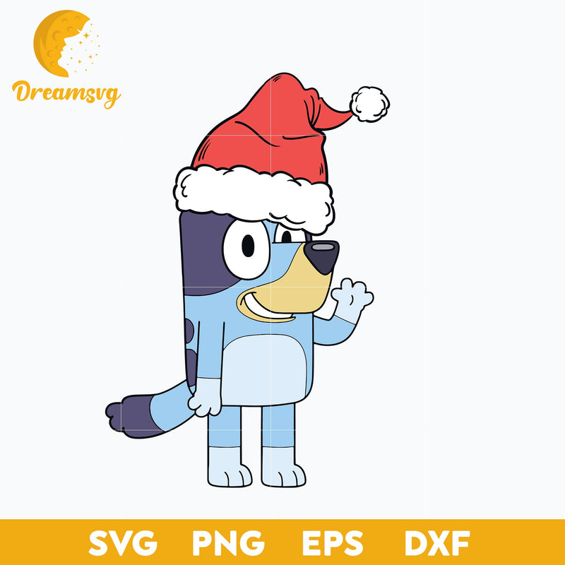 Cartoon Bluey Christmas SVG, Christmas SVG, PNG, DXF, EPS Digital File.