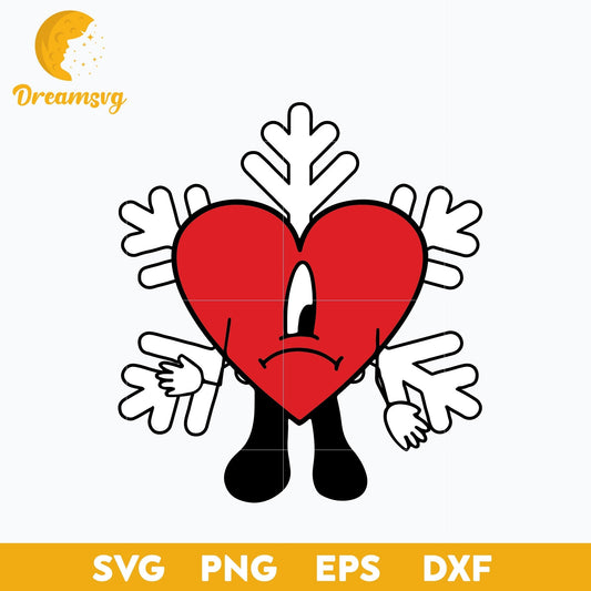 Bad Bunny Heart SVG, Bunny Christmas SVG, Christmas SVG, PNG DXF EPS Digital File.