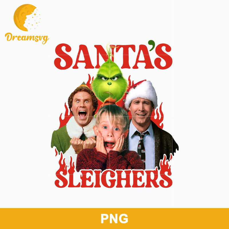 Santa's Sleighers Christmas PNG, Merry Christmas PNG File.