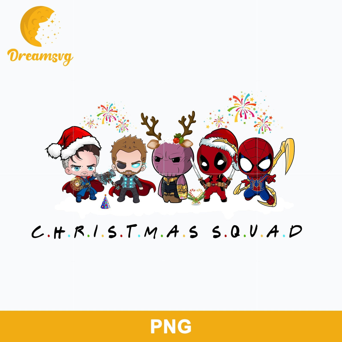 Christmas Squad Superhero PNG, Christmas PNG Digital File.