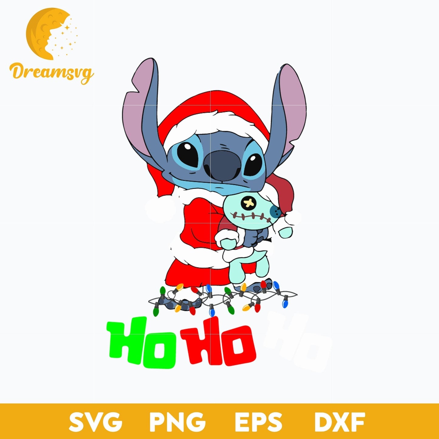 Ho Ho Ho Christmas SVG, Stitch Christmas SVG, Christmas SVG, PNG DXF EPS Digital File.